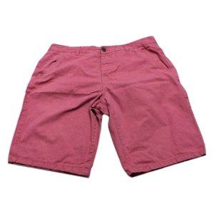 Peacocks Womens Shorts Life Nite Style Coral Button-Up Flat-Front Size (34 x 11)